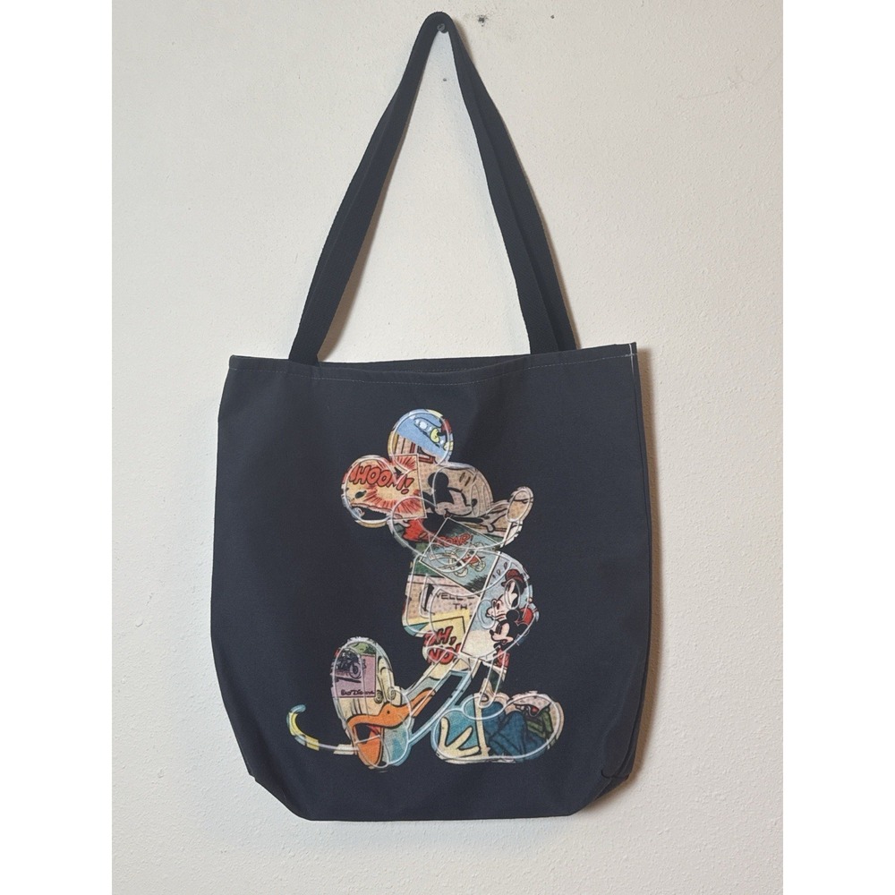 Disney Mickey Mouse Tote Bag 16"x16" Comic Collage Print Polyester